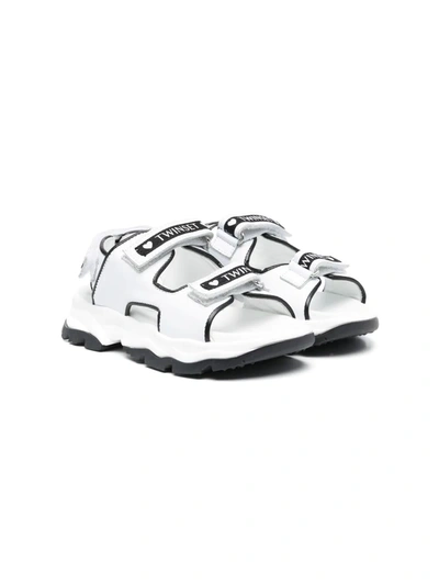Twinset Teen Logo-print Chunky Sandals In White