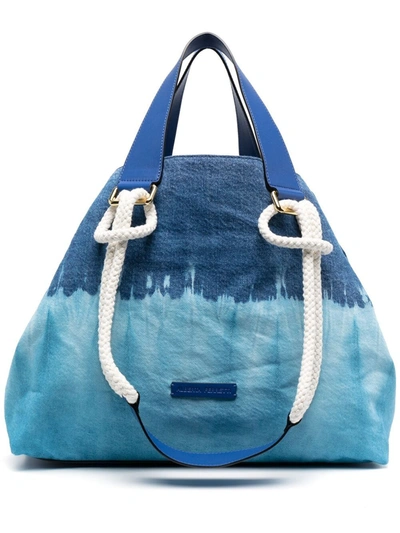 Alberta Ferretti Dip-dye Denim Tote Bag In Blue