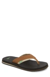 Sanuk 'beer Cozy 2' Flip Flop In Tan/ Tobacco