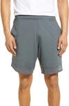 Under Armour Ua Stretch Training Shorts In Pitch Gray / Black