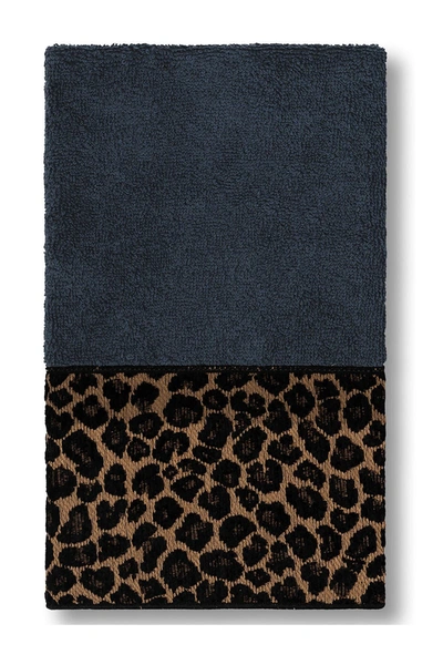 Linum Home Spots Embellished Hand Towel In Midnight Blue