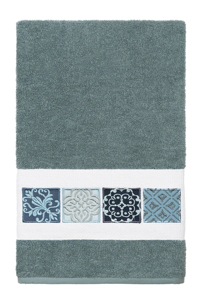 Linum Home Vivian Embellished Bath Towel In Teal
