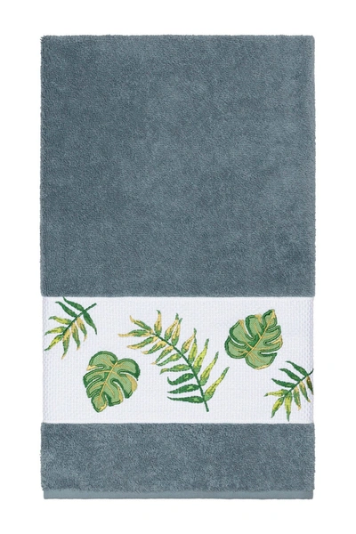 Linum Home Zoe Embellished Bath Towel In Teal