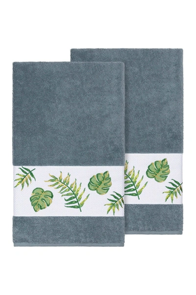 Linum Home Zoe Embellished Bath Towel In Teal