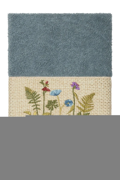 Linum Home Serenity Embellished Hand Towel In Teal