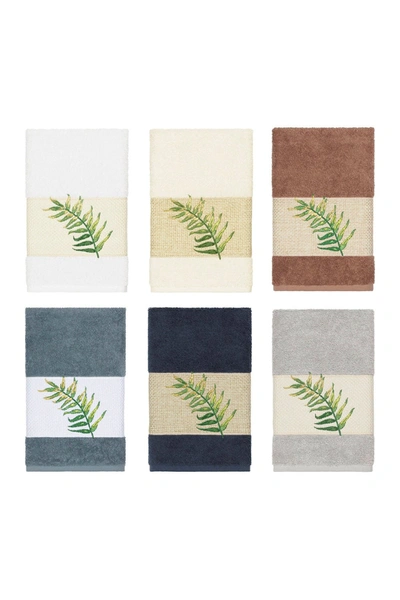 Linum Home Zoe Embellished Hand Towel In Teal
