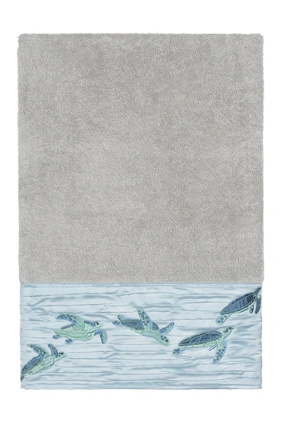 Linum Home Mia Embellished Bath Towel In Light Grey