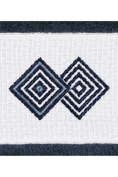 Linum Home Noah Embellished Washcloth In Midnight Blue