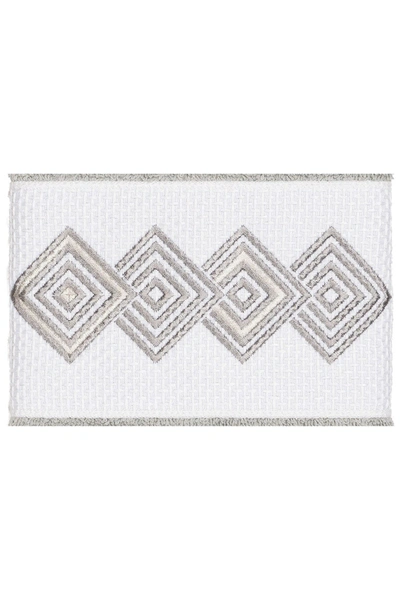 Linum Home Noah Embellished Hand Towel In Light Grey