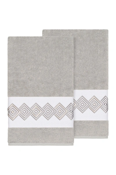 Linum Home Noah Embellished Bath Towel In Light Grey