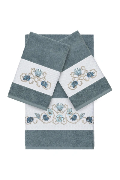 Linum Home Bella 3-piece Embellished Towel In Teal