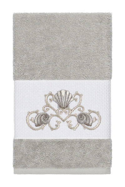 Linum Home Bella Embellished Hand Towel In Light Grey