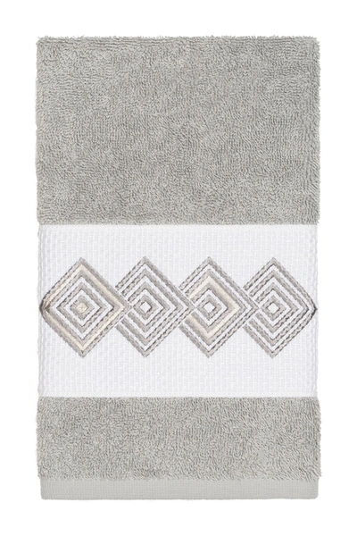 Linum Home Noah Embellished Hand Towel In Light Grey
