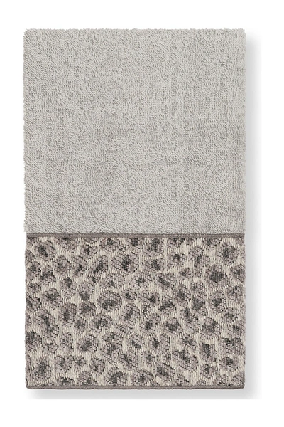 Linum Home Spots Embellished Hand Towel In Light Grey