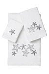 Linum Home Lydia 3-piece Embellished Towel Set In White