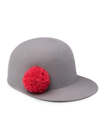 Eugenia Kim Bo Wool Felt Baseball Hat, Light Gray