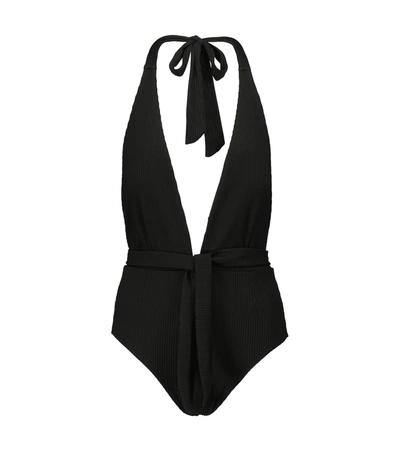 Alexandra Miro Eva Halter One Piece Swimsuit In Black