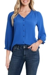 Cece Ruffle V-neck Blouse In Moonlit