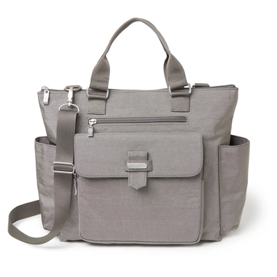 Baggallini 3-in-1 Convertible Backpack With Rfid Phone Wristlet In Grey