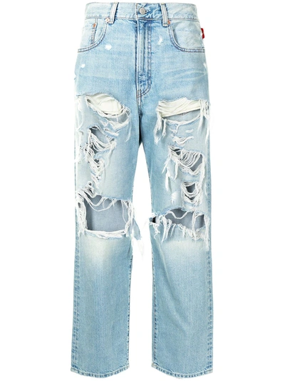 Denimist Distressed-effect Straight-leg Jeans In Blue
