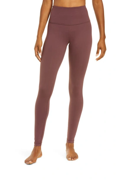Zella Live In High Waist Leggings In Burgundy Huckle
