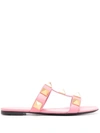 Valentino Garavani Women's Roman Stud Slide Sandals In Pink