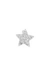 Ef Collection Single Diamond Star Stud Earring In White Gold/ Diamond