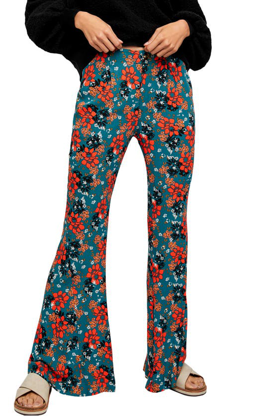 Free People Can T Take My Eyes Off Of You Floral Flare Pants In Multi Combo Modesens