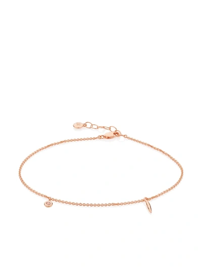 Monica Vinader 18kt Rose Gold Vermeil Siren Charm Anklet In Rose Gold