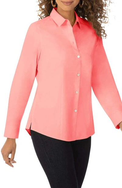 Foxcroft Dianna Non-iron Cotton Shirt In Coral Spice