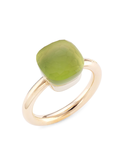 Pomellato Women's Nudo Gelè Classic Lemon Quartz, Chrysoprase 18k Rose Gold & 18k White Gold Ring