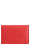 Royce New York Leather Card Case In Red