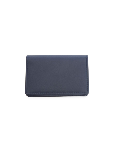 Royce New York Leather Business Card Holder In Blue