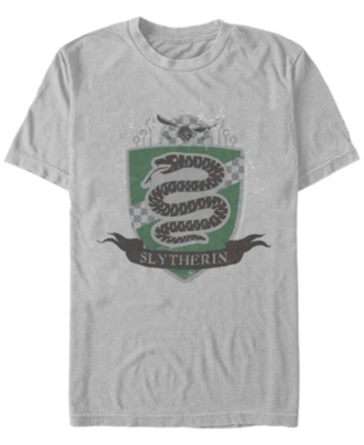 Fifth Sun Men's Slytherin Shield Short Sleeve Crew T-shirt In Silver
