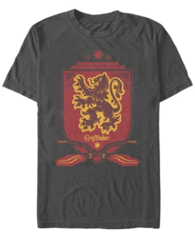 Fifth Sun Men's Gryffindor Shield Short Sleeve Crew T-shirt In Charcoal