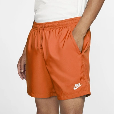 Nike Sportswear Men's Woven Shorts In Turf Orange,white