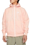 Nike Sportswear Windrunner Men's Hooded Jacket In Orange/white