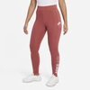 Nike Air Logo High-waist Full Length Leggings In Canyon Rust/white