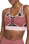 Nike Swoosh Ultrabreathe Women's Medium-support Padded Sports Bra In Canyon Rust/ Black/ Pink Glaze