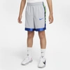 Nike Dri-fit Elite Big Kids' Basketball Shorts In Grey/ Game Royal