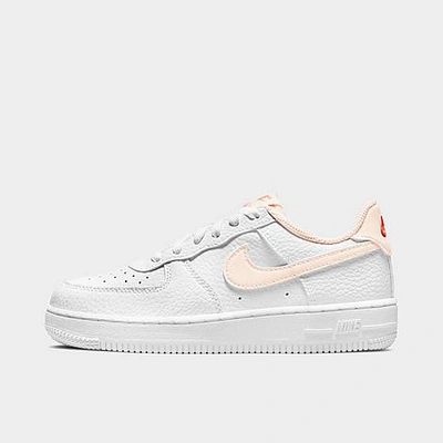 Nike Force 1 Little Kids' Shoe In White/crimson Tint-hyper Crimson