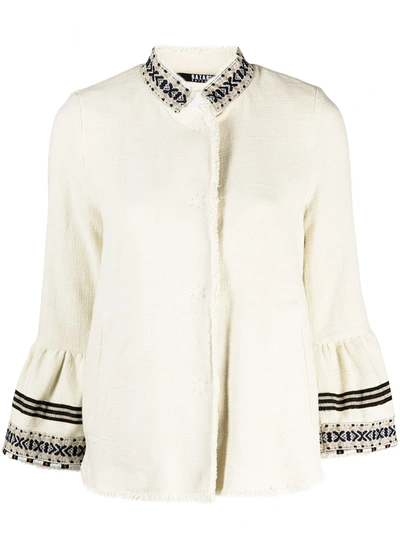 Bazar Deluxe Stripe-detail Knitted Jacket In Neutrals