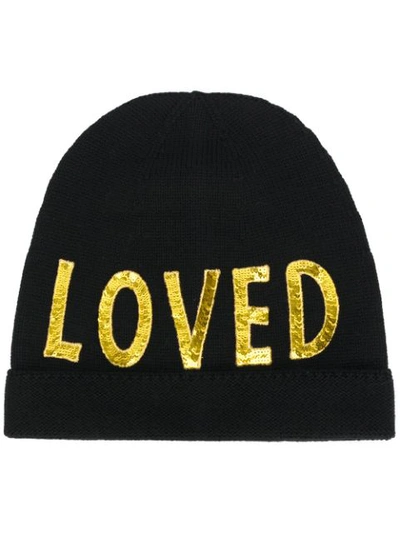 Gucci Loved Sequin-embellished Beanie In Black