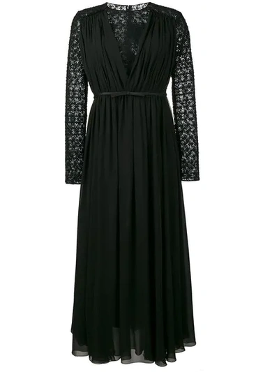 Giambattista Valli Macrame Lace Long Sleeve Dress In Black