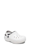 Crocs Kids' Classic Faux Fur Lined Clog In White/black