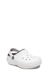 Crocs Big Kids' Classic Lined Clog Shoes In White/black