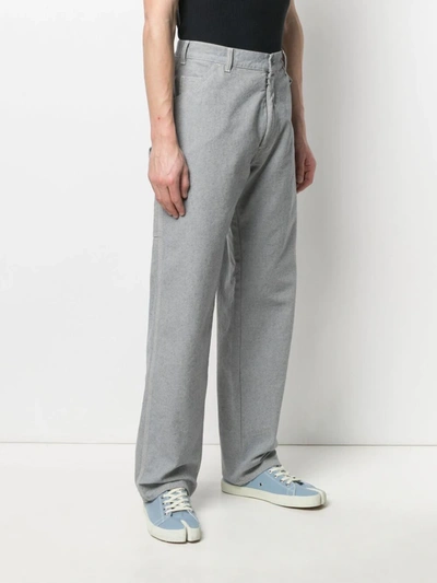 Maison Margiela Exposed-seam Straight-leg Jeans In Grey