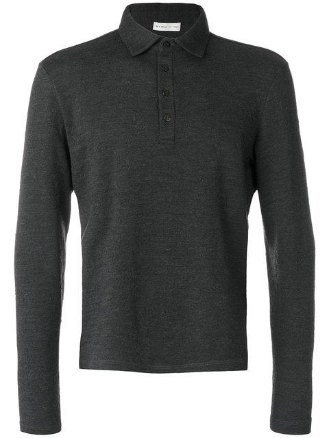 Etro Long Sleeve Polo Shirt In Grey | ModeSens