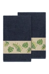 Linum Home Zoe Embellished Bath Towel In Midnight Blue