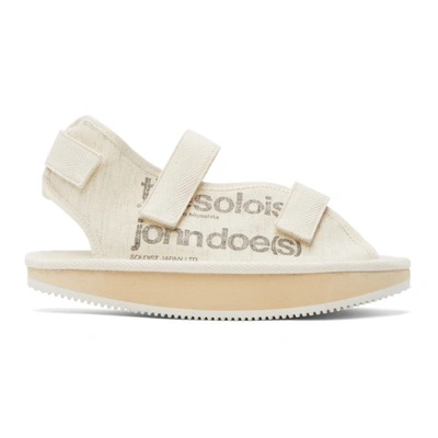 Takahiromiyashita The Soloist Off-white Suicoke Edition Moon Shaped Sandals In Natural